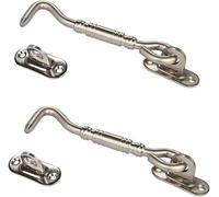 Gancio per porta e chiusura a occhiello, Gancio e chiusura for cabina in acciaio inossidabile da 2 pezzi Chiusura for cancello for porta resistente for finestra in legno Supporto for for(12 INCH)