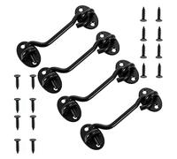 Gancio per porta e chiusura a occhiello, Gancio for occhiello scorrevole in metallo for serratura for porta della stalla in, confezione da 4 in 3-6 pollici(3-inch)