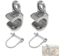 Gancio per rimorchio bicicletta, 2 unità, gancio per bicicletta, con perno di sicurezza, per rimorchi per cani, rimorchi per biciclette, colore argento