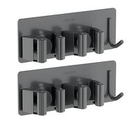 Gancio per scopa con gancio per scopa in acciaio inox, montaggio a parete, organizer da bagno per lavanderia, bagno, rack in acciaio inox con ganci per utensili da parete, supporto per scopa