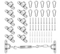 Gancio per Soffitto, Placca Occhiello in 304 Acciaio Inossidabile, Ganci da Parete Per Fissaggio a Parete, Kit di Ancoraggio per Corda, Appendini da Parete per Swing, Amaca, Aerial Yoga e Parasole