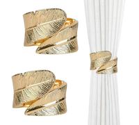 Gancio per Tende in Metallo Dorato, Fermatenda Decorativo con Sistema di Fissaggio - Accessorio Elegante per Soggiorno e Camera dei Bambini, Confezione da 2 Pezzi