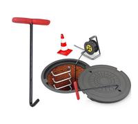 Gancio per Tombino Acciaio Sollevatore a Gancio per Chiusini, Ganci di Sollevamento per Chiusini a T, Estrattore per Chiusini Chiavi per Chiusini a Gancio(5pcs,83cm(32 5/8"))