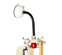 Gancio per utensili da cucina rotante a 360 gradi, gancio per utensili da | Scaffale multifunzionale da parete e soffitto da 23,9 cm, con base a ventosa da 5,8 cm, in acciaio inox resistente alla