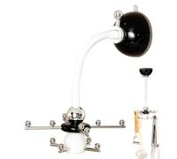 Gancio per utensili da cucina rotante a 360 gradi, gancio per utensili da | Scaffale multifunzionale da parete e soffitto da 23,9 cm, con base a ventosa da 5,8 cm, in acciaio inox resistente alla