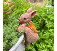 Gancio per vasi da fiori a forma di coniglio, con clip per il bordo del vaso, per vasi da interni, vasi da esterni, decorazione da giardino, patio,