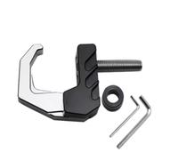 Gancio pieghevole for motocicletta, gancio for artiglio, gancio for casco da moto in alluminio CNC resistente, gadget, porta guanti, scooter, portabottiglie(Silver)