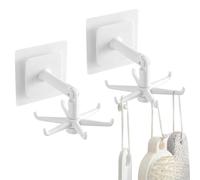 Gancio pieghevole girevole a 360° - Supporto da parete per utensili | Organizer da parete per utensili da cucina, per frigorifero, griglia, chiavi, armadietto, frigorifero
