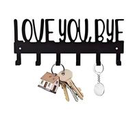 Gancio portachiavi con scritta "Love You Bye", in metallo, con 2 chiodi e cappucci per chiavi, cappotti, cappelli, facile installazione, ideale come decorazione per l'ingresso e l'organizzazione della
