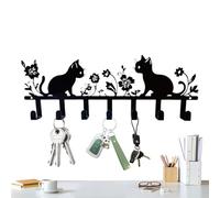 Gancio portachiavi per gatti - Supporto da parete per sciarpa a fiori, organizer in ferro, materiale di alta qualità | Porta asciugamano decorativo per ingresso, porta, corridoio, garage, casa, displa