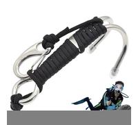 Gancio Reef in acciaio inox - Spina -Diving Clip di sicurezza con Tether, di ancoraggio ad anello | Attrezzatura sicura per Adventure Photography subacquea esplorazione attrezzatura da viaggio