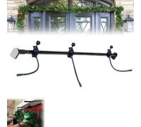 Gancio regolabile per ghirlanda in ferro nero, supporto per ghirlanda da 78,7 a 203,2 cm, asta di tensione rimovibile, facile da installare, decorazione natalizia, senza chiodi o viti, perfetto per