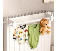 Gancio salvaspazio per termosifoni, per asciugamani e vestiti, compatibile con radiatori da 0,3 a 2 m, aiutante per l'asciugatura della biancheria interna (polo singolo)