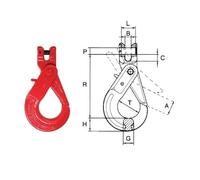 Gancio Self Locking a Forcella per Catene Grado 80 Alta Resistenza mm.6-22 EN167