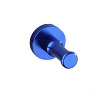 Gancio singolo da parete in alluminio spaziale, resistente alla ruggine, impermeabile, per vestiti, cappelli, borse, asciugamani, varie opzioni di colore, facile installazione (blu)