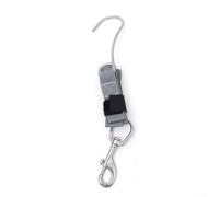 Gancio singolo per immersioni subacquee con cinghia, cordino di sicurezza per immersioni con fermo girevole per fotografia subacquea, ingranaggio di fissaggio a corrente forte, 125 cm (argento)