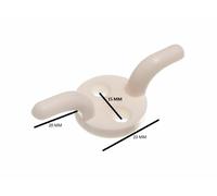 Gancio Tacchetto Roman Cavo Cieco Bianco Plastic 50mm 5.1cm Confezione Di 20