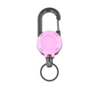 Gancio Telescopico per portachiavi Anti-Smarrimento per Zaino | per materiale , clip per sicura, per ideale badge , verifica identità veloce, resistenza usura elevata(pink)