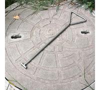 Gancio Tombino Sollevare i Chiusini per Ganci con Chiave, Gancio per Coperchio Fognario in Acciaio Inossidabile per Lavoratori, Non Deformare Facilmente L'estrattore per Griglia Scarico Portatile (Si