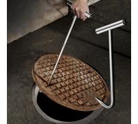 Gancio Tombino Sollevatore per Grondarelle e Coperchi Tombino, Attrezzo in Acciaio Inossidabile per Rimozione Cisterne con Manico a T - Per Patio/Giardino/Vialetto(Length 31.5in/80cm)