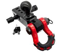 Gancio Traino Braccio per rimorchio con Testa a Sfera a Tre Fori Base da 2 Pollici Testa a Sfera per rimorchio per rimorchio di Salvataggio Fuoristrada Universale per Camper Gancio di Traino(Red)
