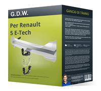 Gancio traino compatibile per Renault 5 E-Tech 24- rimovibile G.D.W. completo
