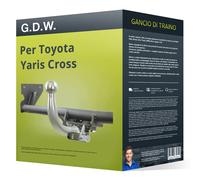Gancio traino compatibile per Toyota Yaris Cross 20- rimovibile G.D.W. completo