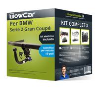 Gancio traino estr. per BMW Serie 2 Gran Coupé 19- e un e-kit sp. 13 poli Auto