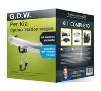 Gancio traino estr. per Kia Optima Station wagon 16- e un e-kit sp. 13 poli kit