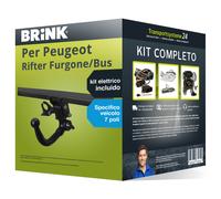 Gancio traino estr. per Peugeot Rifter Fur./Bus 18- e un e-kit spec. 7 poli Top