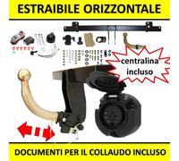 Gancio traino estraibile per Alfa Romeo MITO 08- kit elettrico 13-poli