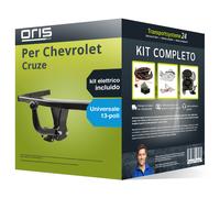 Gancio traino fisso per Chevrolet Cruze 2011 - presente e un e-kit uni 13 poli