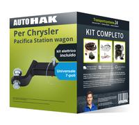 Gancio traino fisso per Chrysler Pacifica Station wag. 03- e un e-kit u. 7 poli