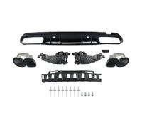 Gancio Traino Paraurti Per Benz 2015 2016 2017 2018 2019 2020 2021 Per W205 Per Amg Nero Completo Paraurti Diffusore Set Di Scarico Per C63 Look Diffusore