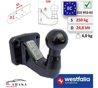 Gancio traino sfera palla flangia flangiata (basso) rimorchio - 4 fori 83x56 mm
