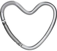 Gancio universale originale Dooky a forma di cuore per passeggino o passeggino per uso quotidiano e gancio per passeggino, colore: argento