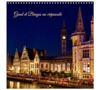 Gand et Bruges au crépuscule (Calendrier mural carré 2026 30 x 60 cm (ouvert)) Calendrier double avec une page pour vos prises de notes