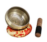 Gandhanra Set di campane tibetane, intagliate con il simbolo del mantra del buddismo tibetano, per la meditazione, chakra, ciotola di guarigione, fatto a mano in Nepal