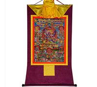 Gandhanra Thangka Tibetano - 58 Divinità Wrathfu del Bardo Thodol (Libro tibetano dei morti) - Arazzo di Buddha a Stampa Dorata per Decorazione Zen, Meditazione, Rilassamento Spirituale e Pace