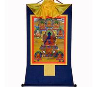 Gandhanra Thangka Tibetano - 8 Buddha della Medicina Thangka - Arazzo di Buddha a Stampa Dorata per Decorazione Zen, Meditazione, Rilassamento Spirituale e Pace