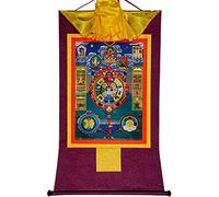 Gandhanra Thangka Tibetano - Calendario zodiacale tibetano Thangka - Arazzo di Buddha a Stampa Dorata per Decorazione Zen, Meditazione, Rilassamento Spirituale e Pace