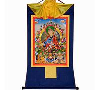 Gandhanra Thangka Tibetano - Guru Rinpoche Thangka - Arazzo di Buddha a Stampa Dorata per Decorazione Zen, Meditazione, Rilassamento Spirituale e Pace