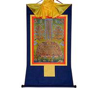 Gandhanra Thangka Tibetano - L'albero rifugio di Je Tsongkhapa Thangka,Je Rinpoche Thangka - Arazzo di Buddha a Stampa Dorata per Decorazione Zen, Meditazione, Rilassamento Spirituale e Pace
