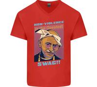 Gandhi Parodia Gangsta Rap Musica Hip Hop Maglietta In Cotone A V Per Uomo