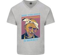 Gandhi Parodia Gangsta Rap Musica Hip Hop Maglietta In Cotone A V Per Uomo