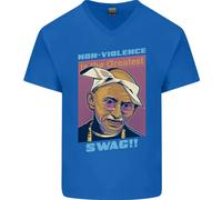 Gandhi Parodia Gangsta Rap Musica Hip Hop Maglietta In Cotone A V Per Uomo