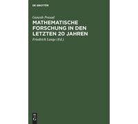 Ganesh Prasad Mathematische Forschung in Den Letzten 20 Jahre (Copertina rigida)