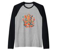 Ganesh Simbolo Yoga Indù Elefante Dio Ganesha Puja Maglia con Maniche Raglan