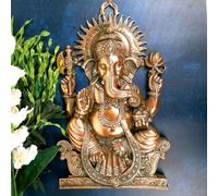 Ganesh Wall Hanging Murti | Statua da parete Ganesha con sole - per ingresso domestico e porta principale, arte religiosa e spirituale - per puja, decorazione e regalo per soggiorno - 50,8 cm