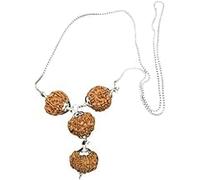 Ganesha Arts Rudraksha Combinazione per Business Power Marketing & Trading 7,7,8,13 Mukhi in puro argento tappatura attaccato a catena in argento puro (medio), 0, legno, senza pietra preziosa, 0